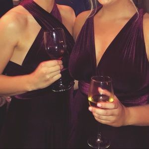 Burgundy velvet dress
